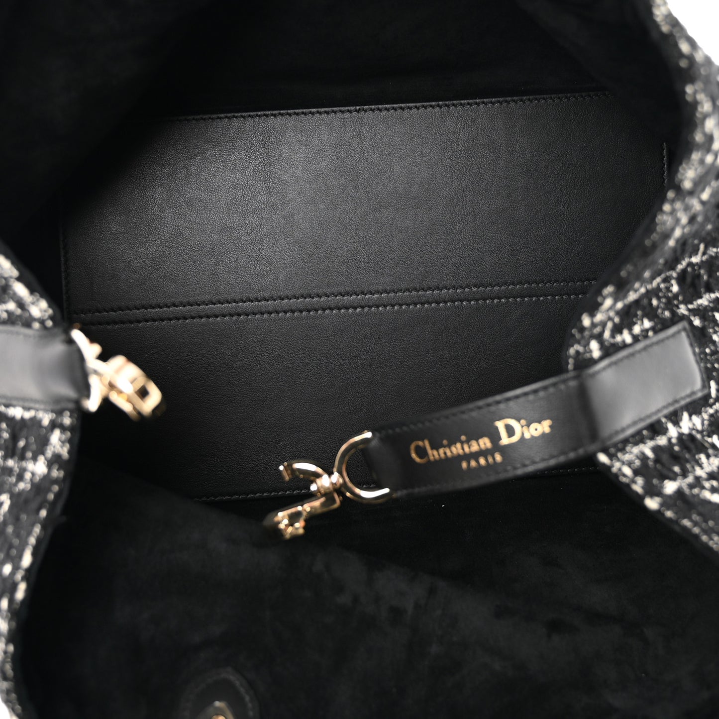 Calfskin Tweed Cannage Medium Toujours  Black White