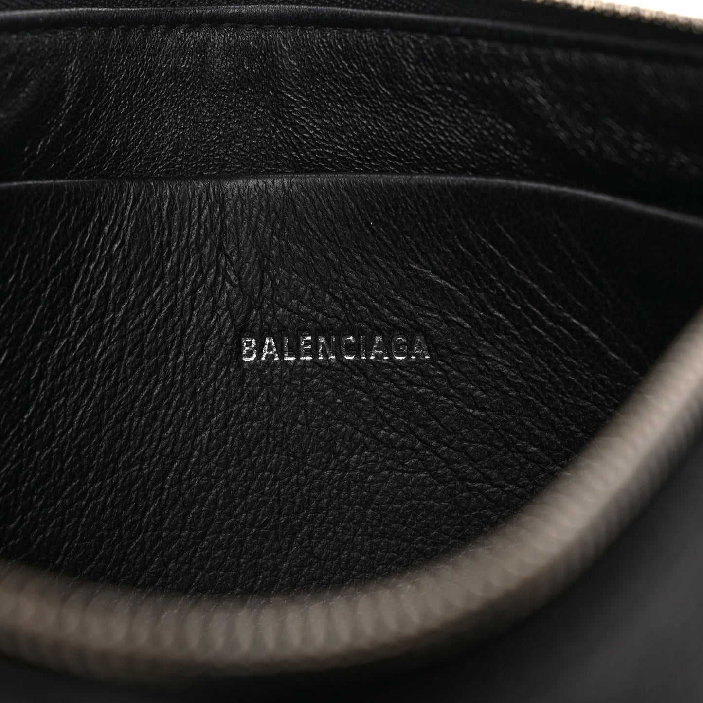 Calfskin Large Everyday Zip Pouch Black