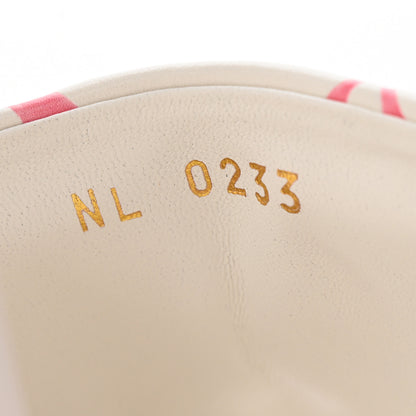 Louis Vuitton Lambskin Embossed Monogram By The Pool Revival High Heel Mules 39 White Pink 9 of 9