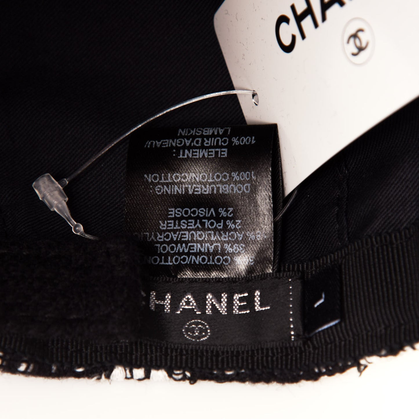 Tweed Cap Hat L Black White