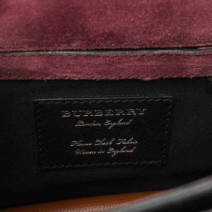 Burberry Derby Calfskin House Check Small Macken Crossbody Bag Tan 6 of 11