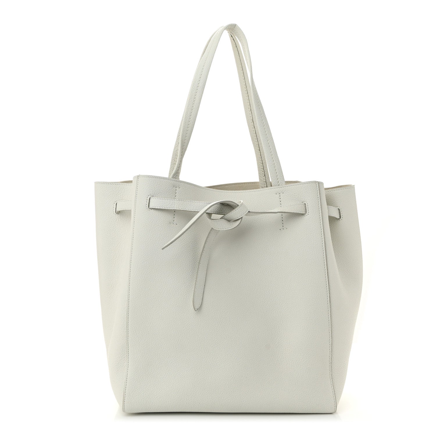 Celine Soft Grained Calfskin Small Belt Cabas Phantom White 1 of 11