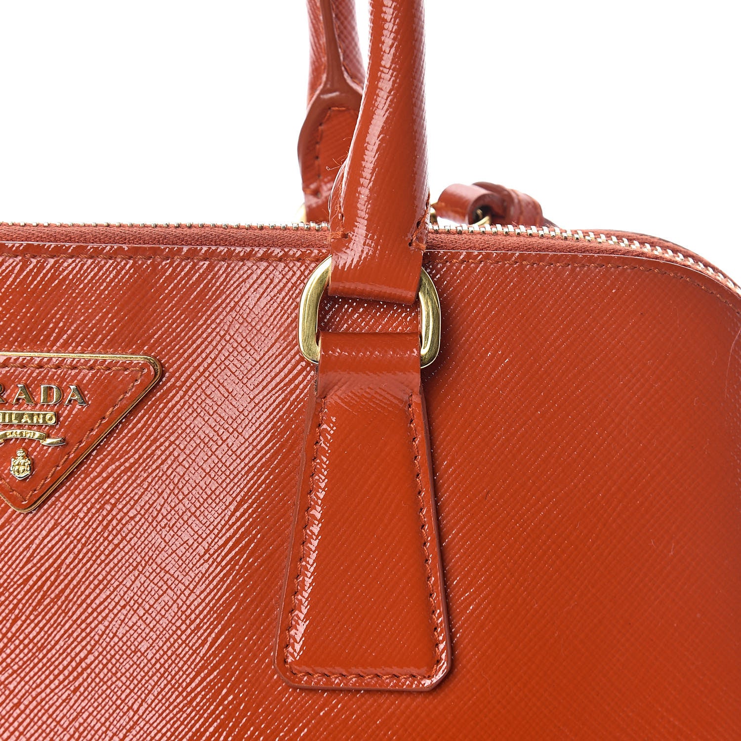 Prada Saffiano Vernice Medium Promenade Tote Arancio 13 of 16