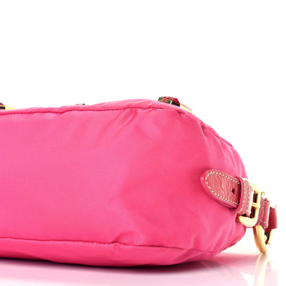 Prada Tessuto Nylon Pietre Jeweled Shoulder Bag Fuxia 8 of 8