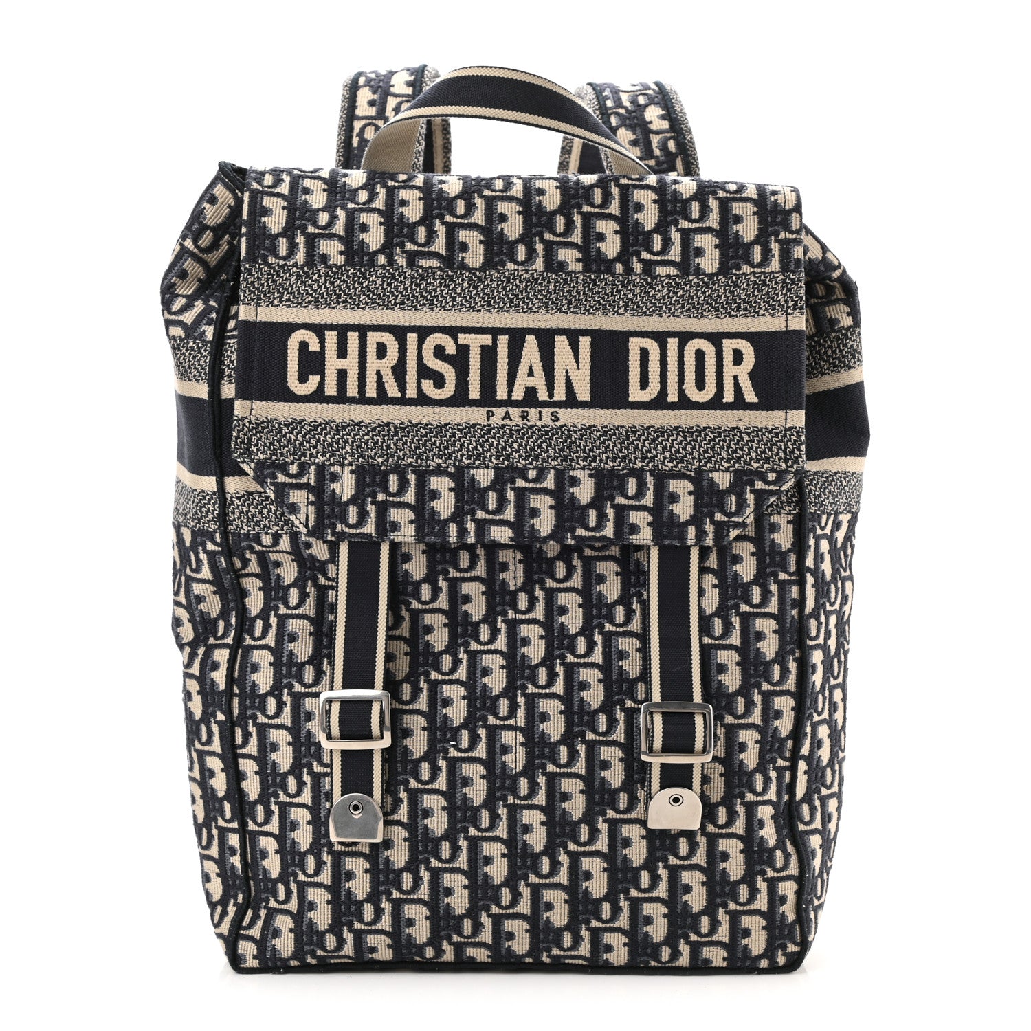 Christian Dior Oblique Backpack Blue White 1 of 8