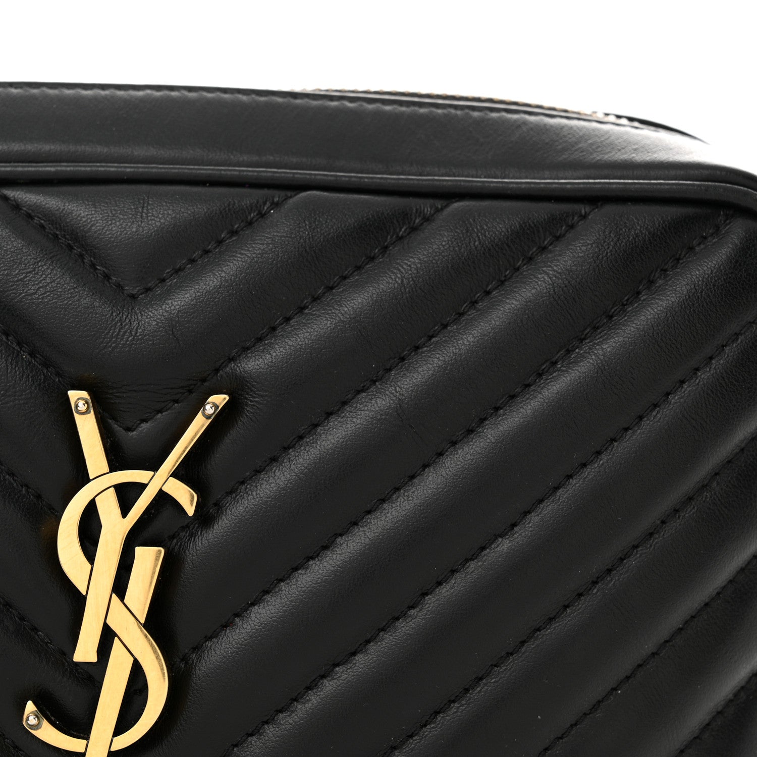 Saint Laurent Calfskin Matelasse Monogram Lou Camera Bag Black 13 of 18