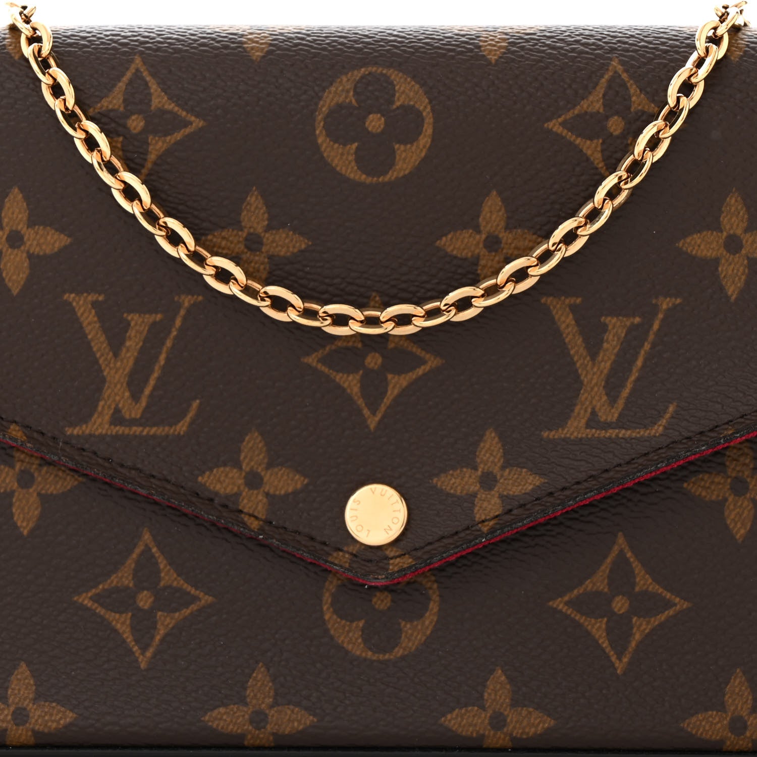 Louis Vuitton Monogram Pochette Felicie Chain Wallet Fuchsia 10 of 13
