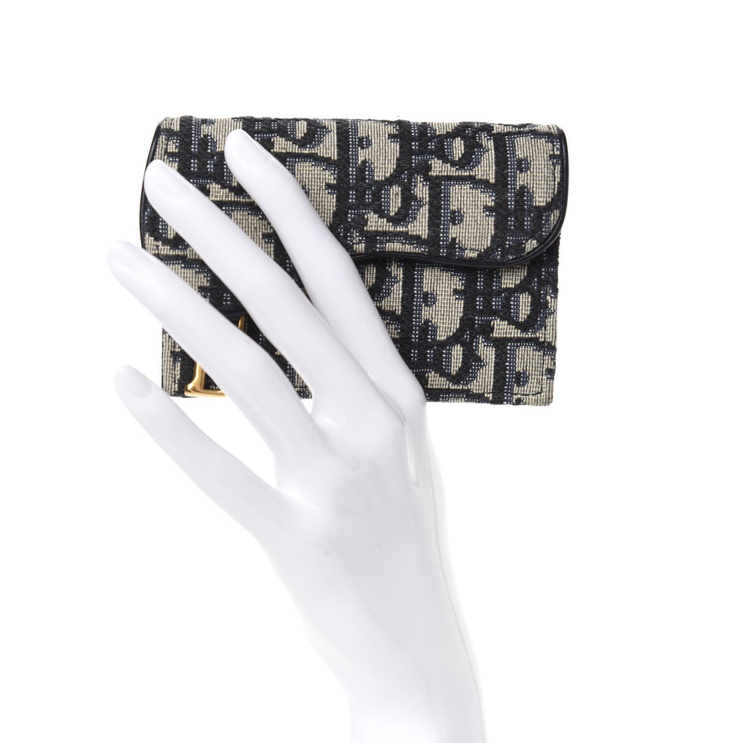 Oblique Saddle Card Holder Blue