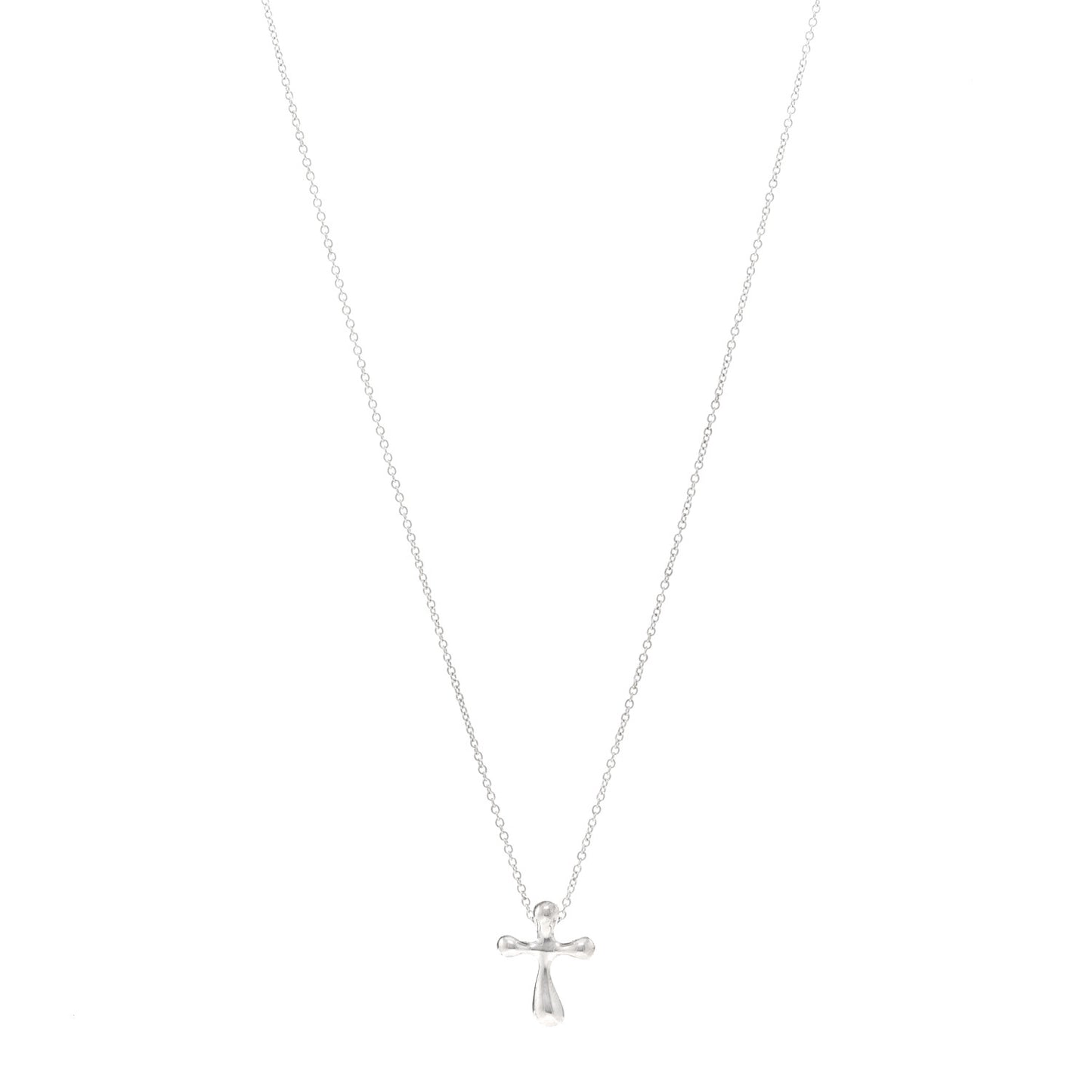 Sterling Silver 12mm Elsa Peretti Cross Pendant Necklace
