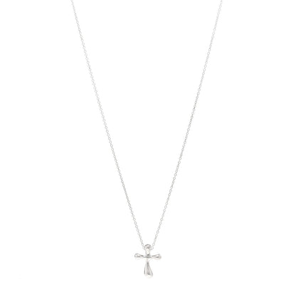 Tiffany Sterling Silver 12mm Elsa Peretti Cross Pendant Necklace 1 of 4