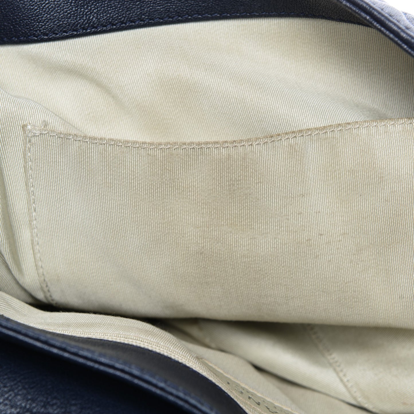 Washed Lambskin Quilted Chain Around Maxi Flap Dark Navy Blue