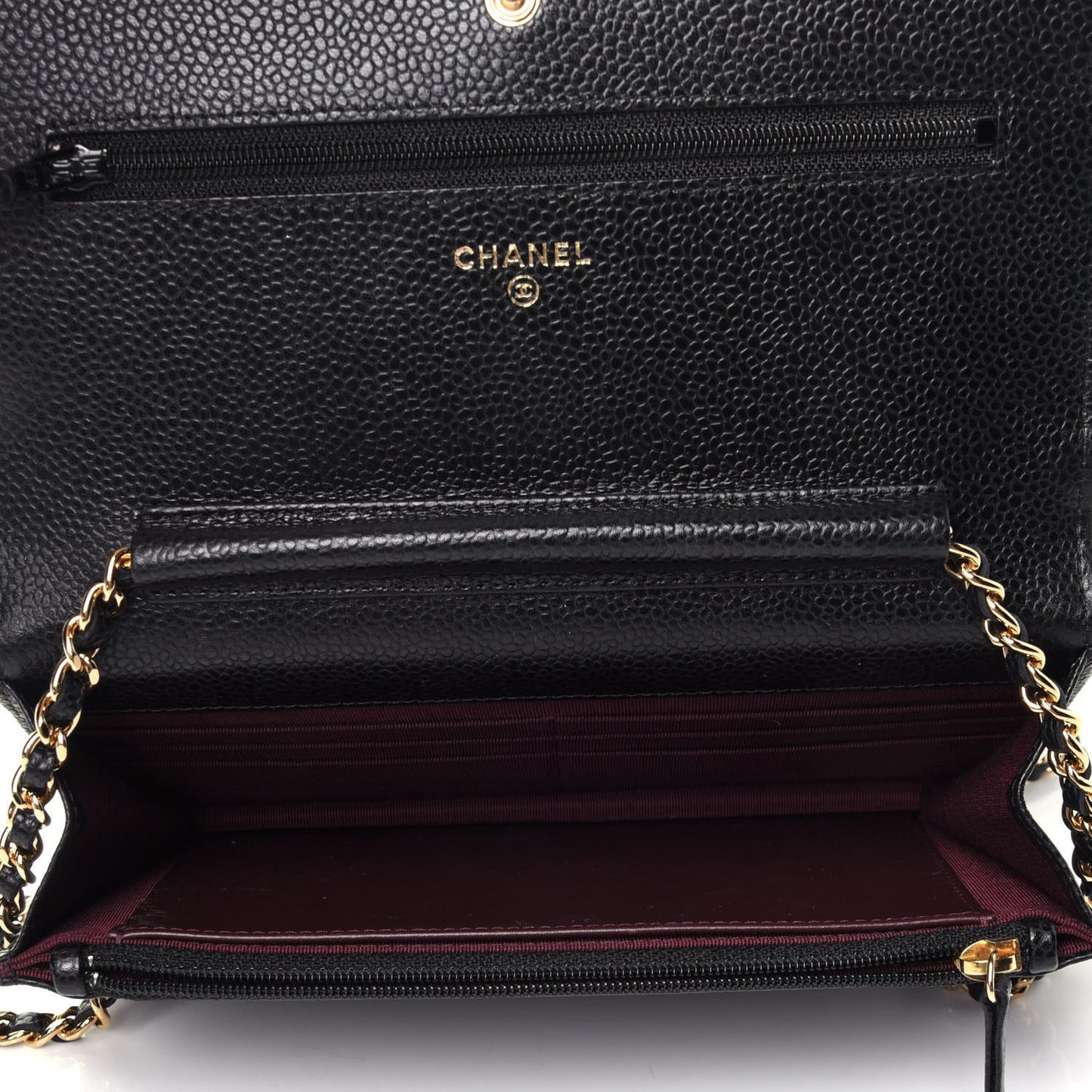 Caviar Quilted Wallet On Chain WOC Black