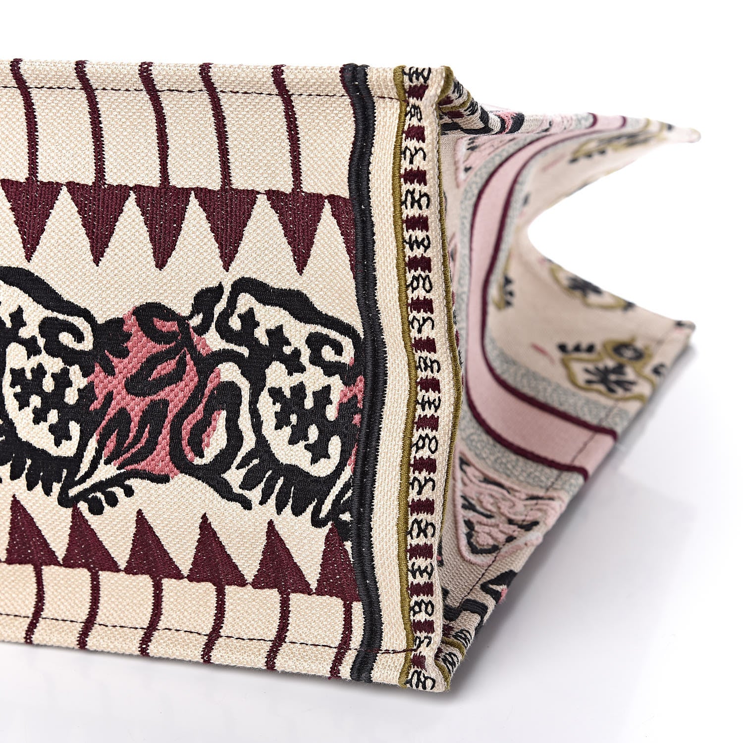 Christian Dior Canvas Embroidered Geometric Book Tote Multicolor 12 of 12