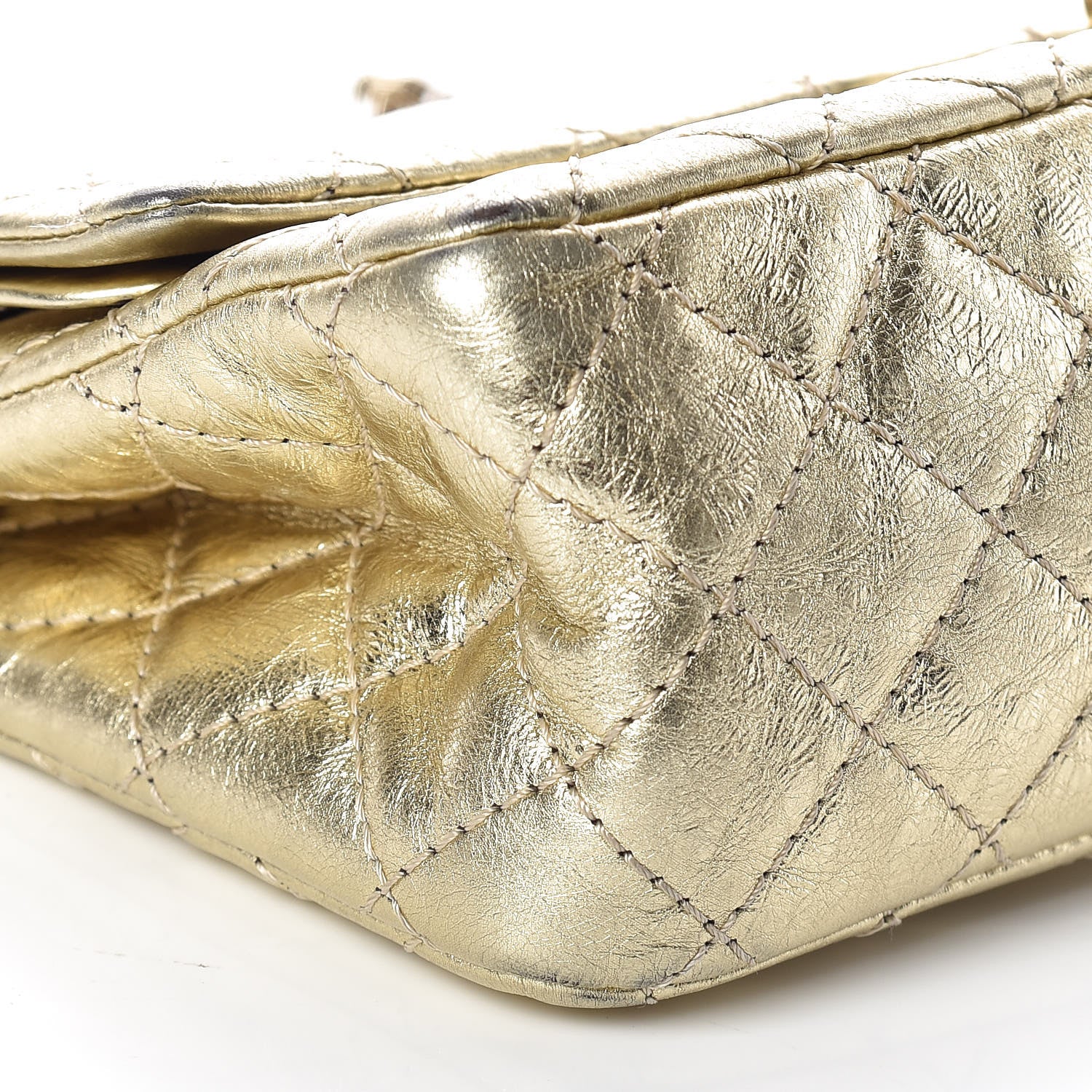 Chanel Metallic Aged Calfskin Quilted 2.55 Reissue 225 Flap Gold 6 of 14