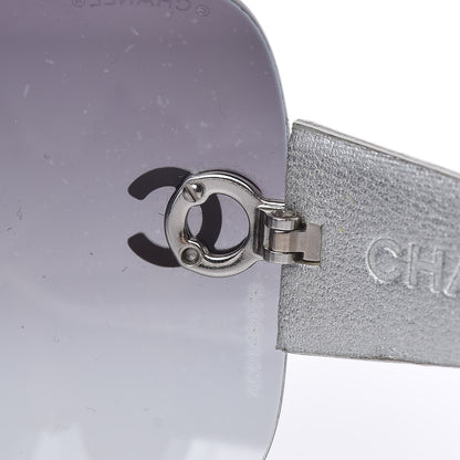 Chanel Metallic Quilted CC Sunglasses 4157-Q Silver 7 of 10