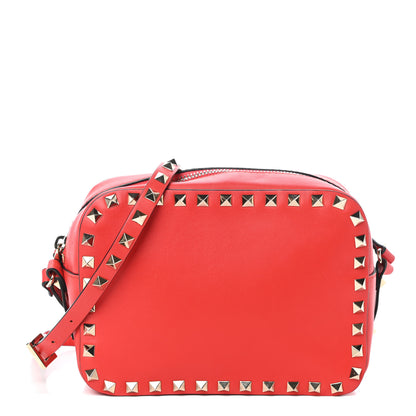 Valentino Garavani Calfskin Rockstud Camera Crossbody Bag Deep Orange 1 of 9