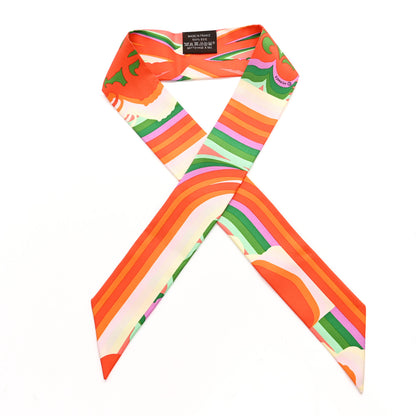 Hermes Silk Brides De Gala Shadow Twilly Orange Vert Corail 1 of 4