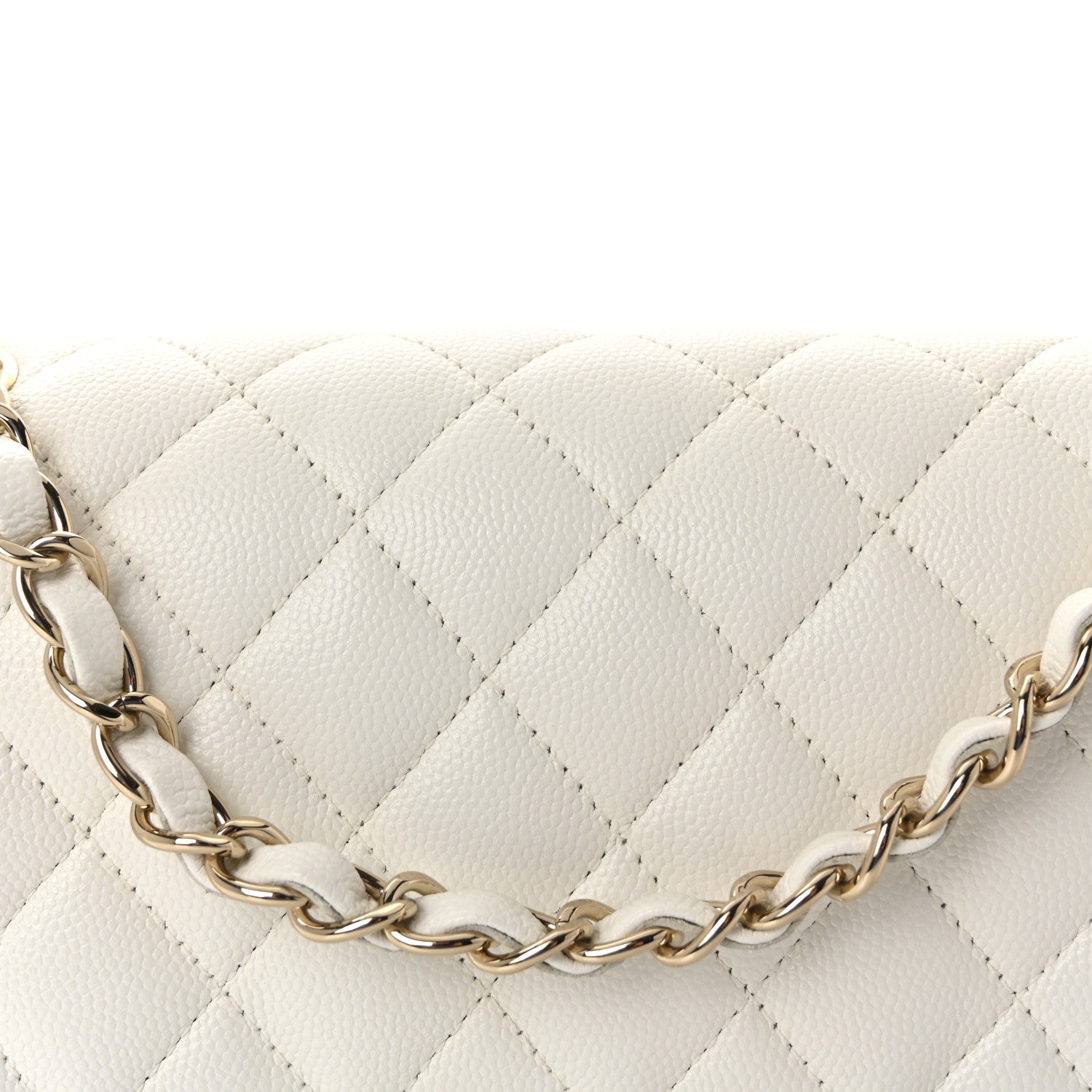 Chanel Caviar Quilted Medium Double Flap White 8 of 11