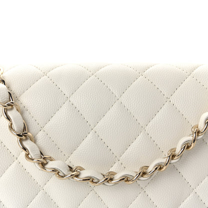 Chanel Caviar Quilted Medium Double Flap White 8 of 11