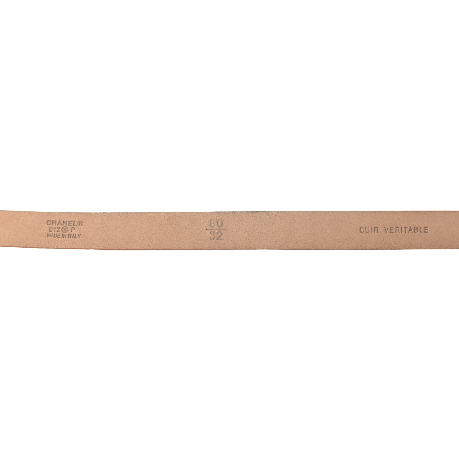 Chanel Pearlized Snakeskin CC Logo Skinny Belt 80 32 Beige 3 of 5