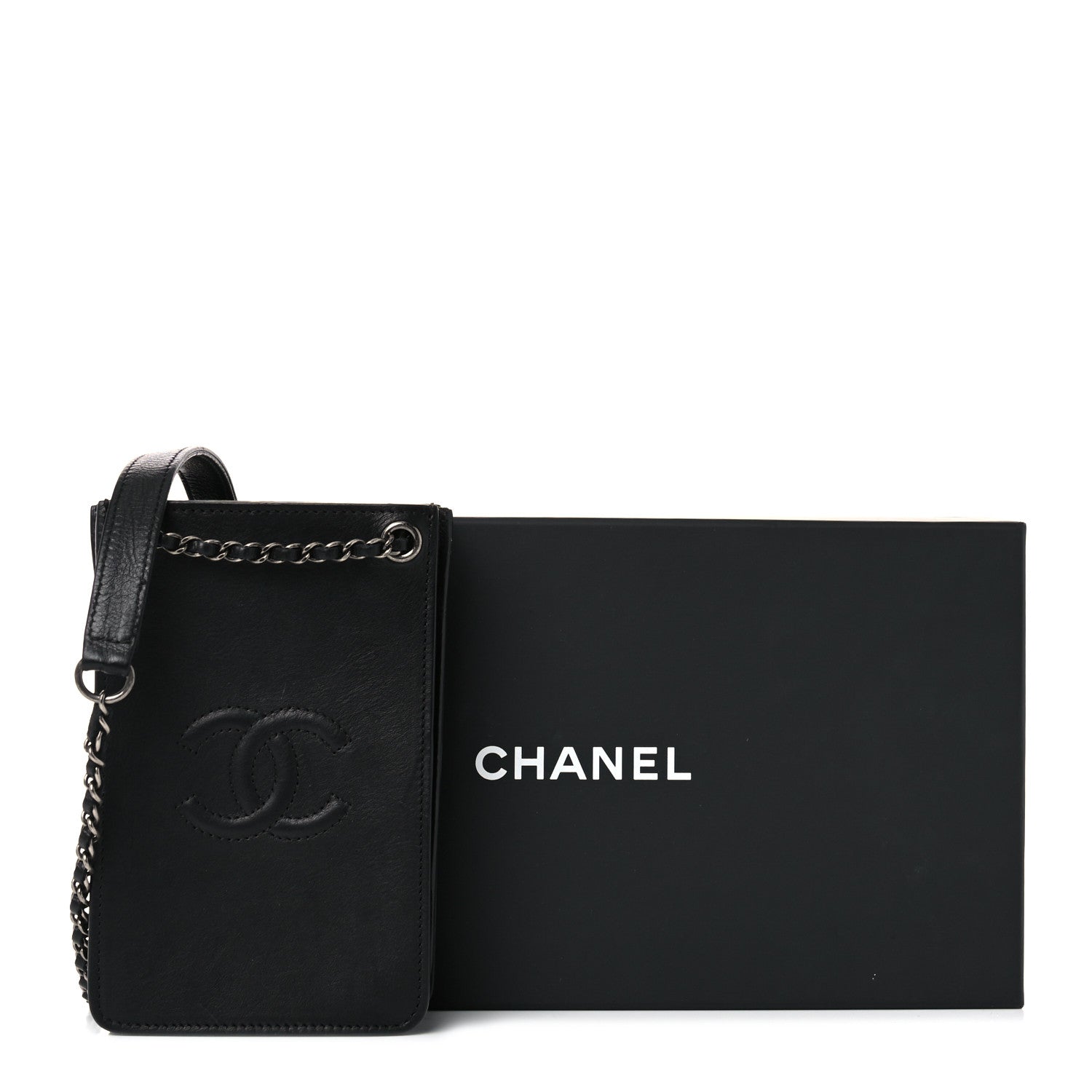 Chanel Calfskin CC Phone Holder Crossbody Black 11 of 11