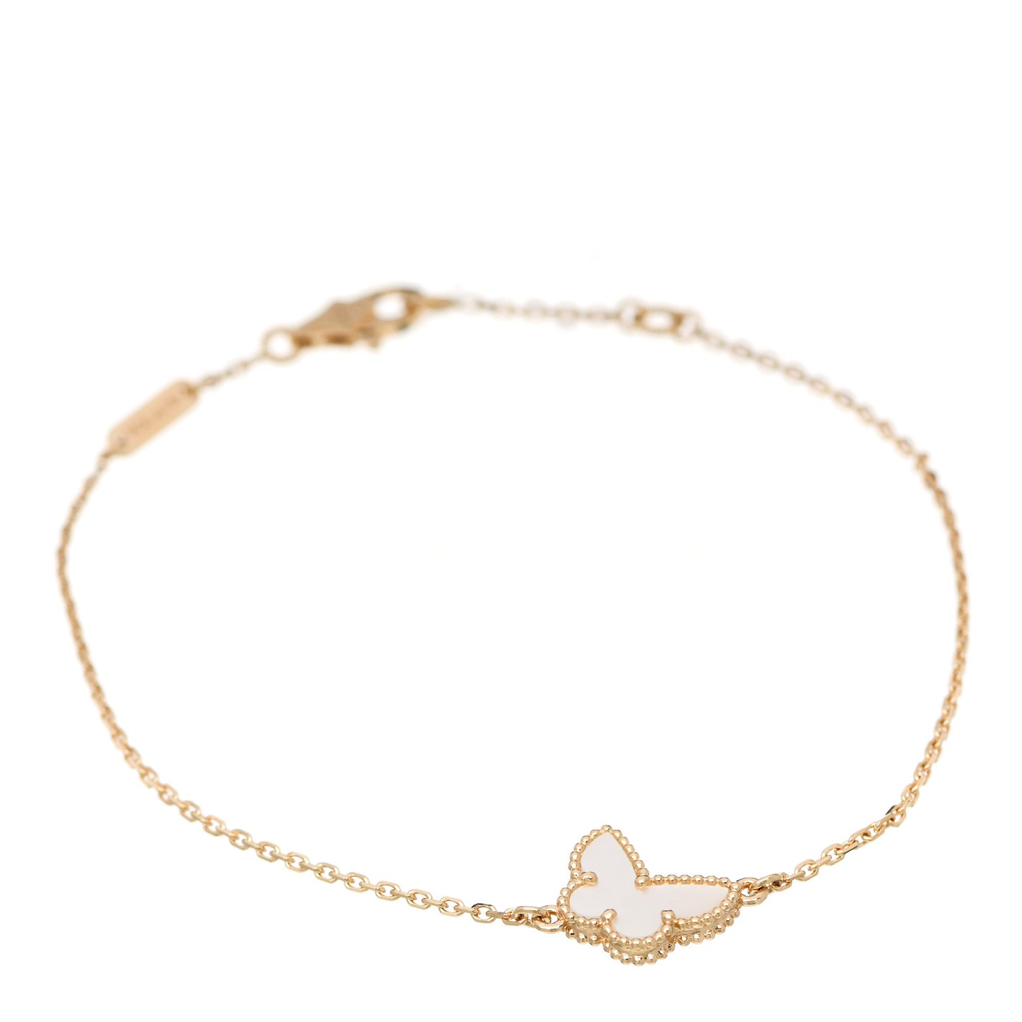 18K Yellow Gold Mother of Pearl Sweet Alhambra Butterfly Bracelet