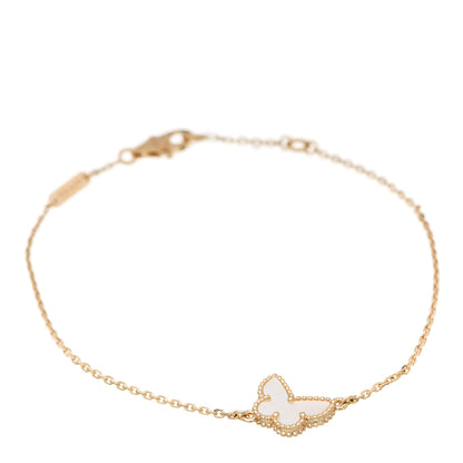 Van Cleef & Arpels 18K Yellow Gold Mother of Pearl Sweet Alhambra Butterfly Bracelet 1 of 6
