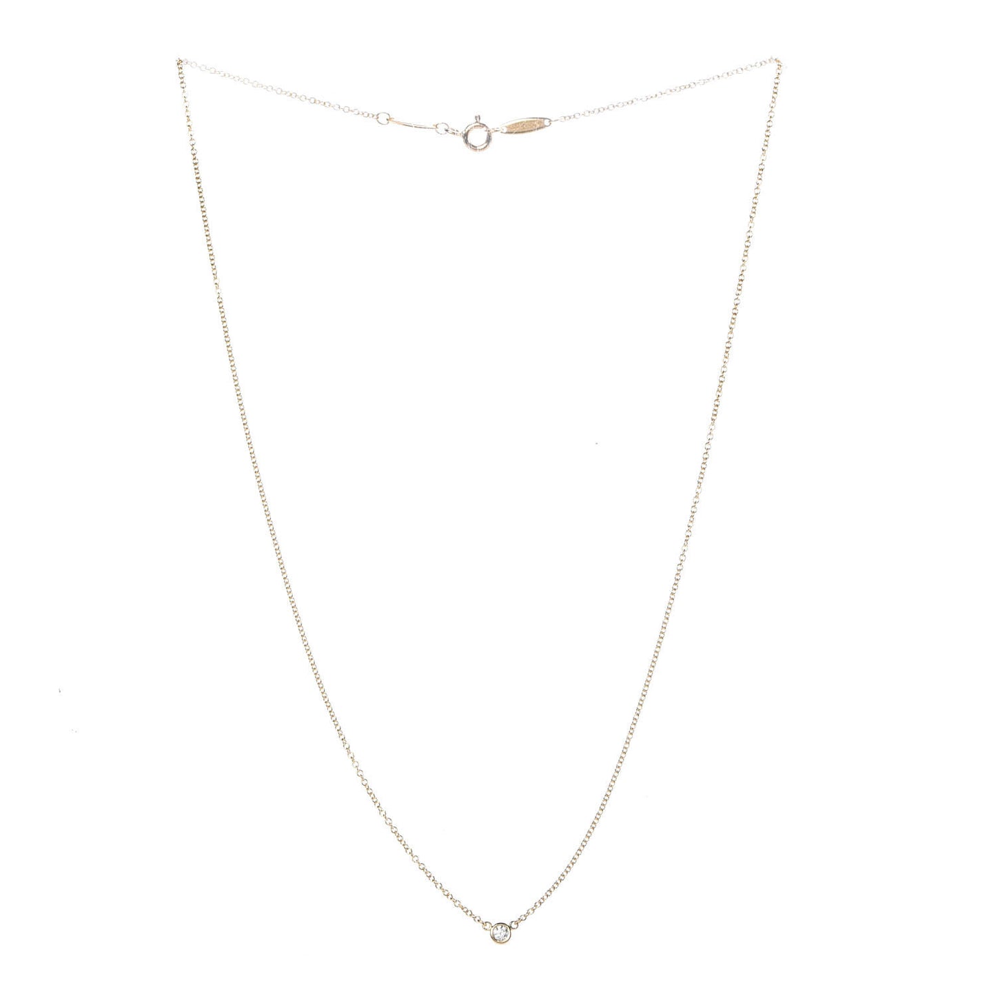 18K Yellow Gold Diamond .05ct Elsa Peretti Diamonds by the Yard Pendant Necklace