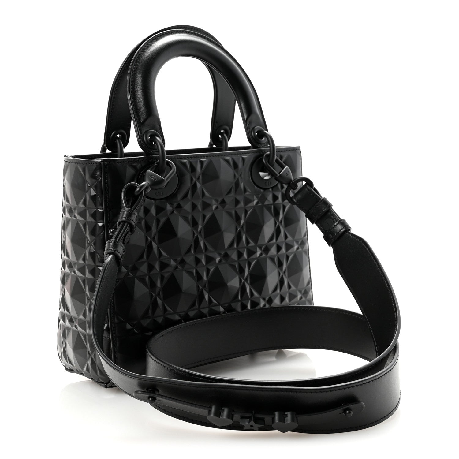 Christian Dior Calfskin Cannage Diamond Small My ABCDior Lady Dior Black 3 of 9