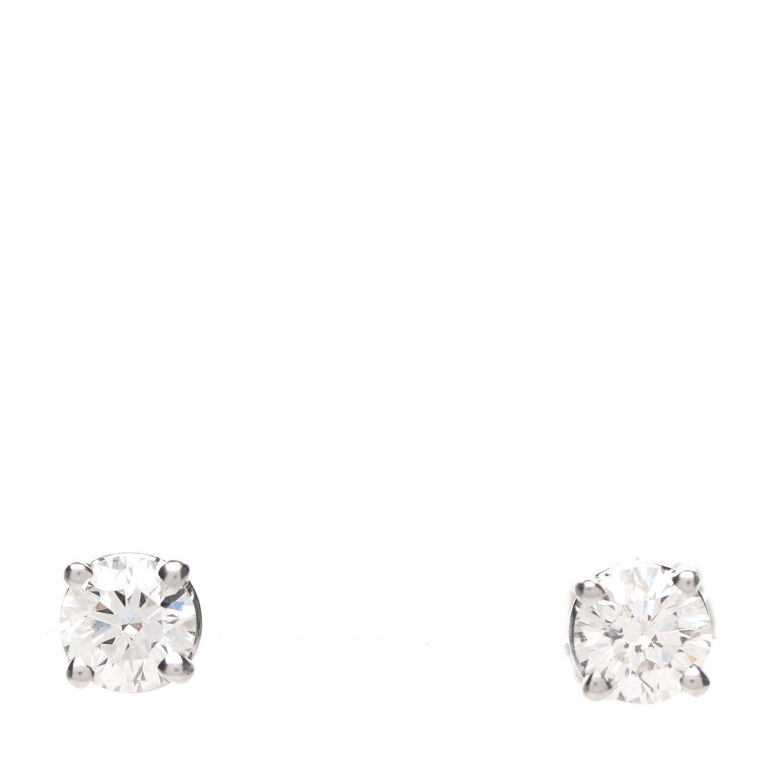 Tiffany Platinum Diamond .62ctw Solitaire Earrings 1 of 4