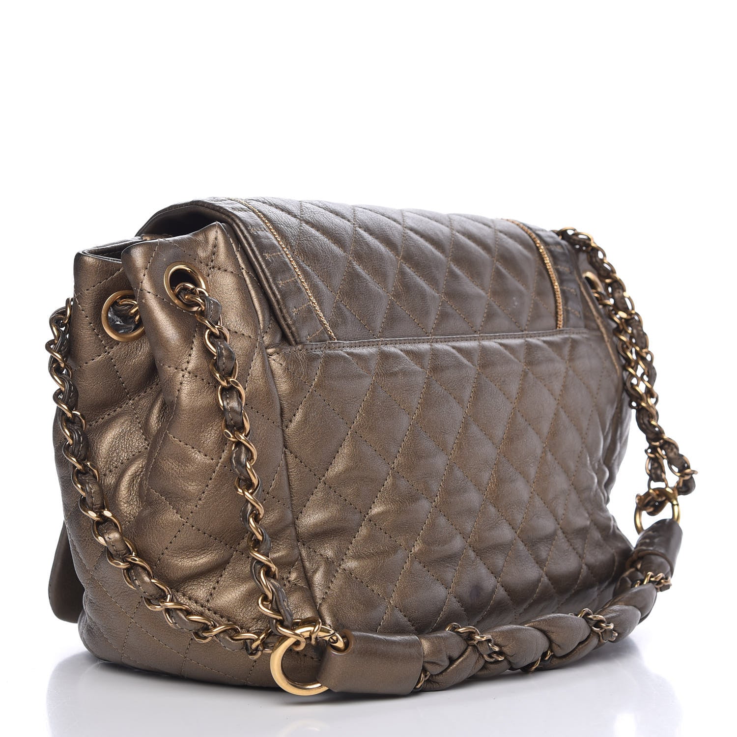 Chanel Metallic Calfskin Quilted Istanbul Accordion Flap Gold 3 of 9