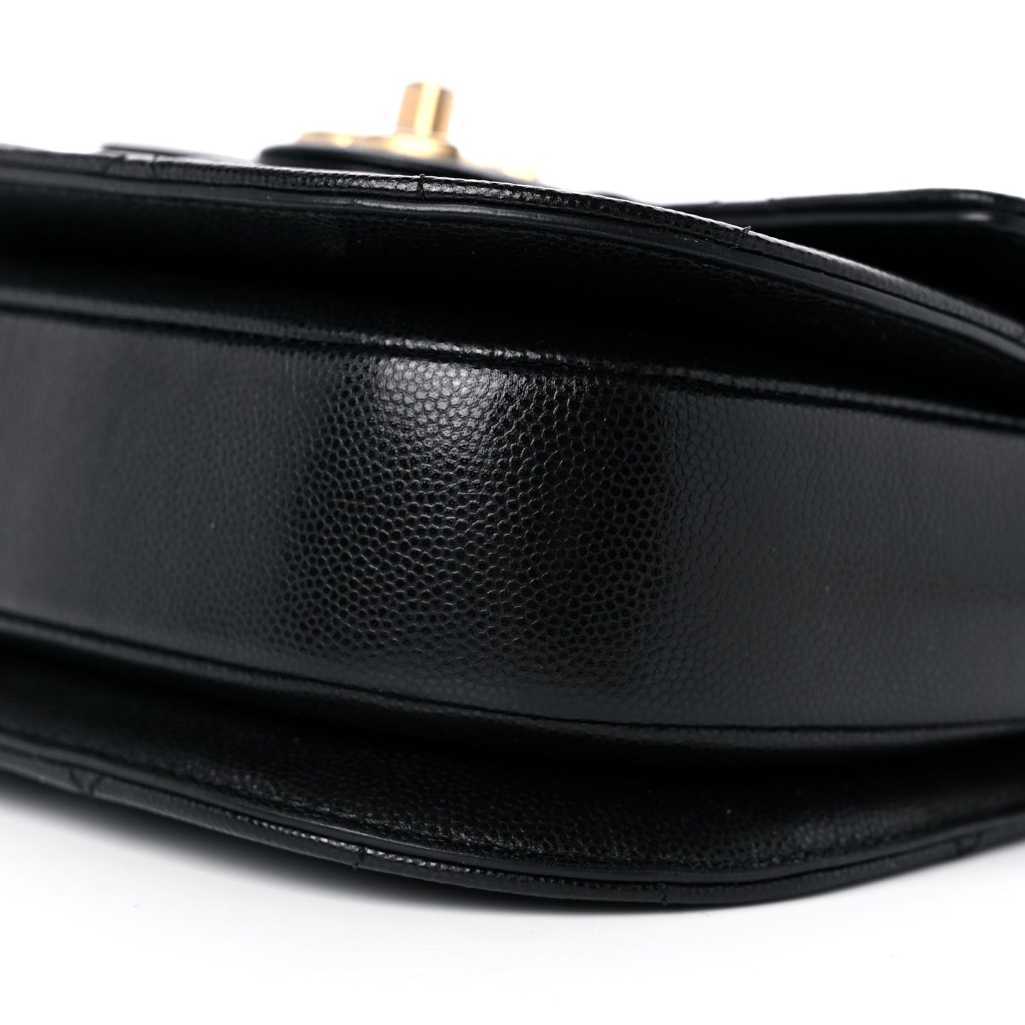 Caviar Quilted Moon Messenger Black