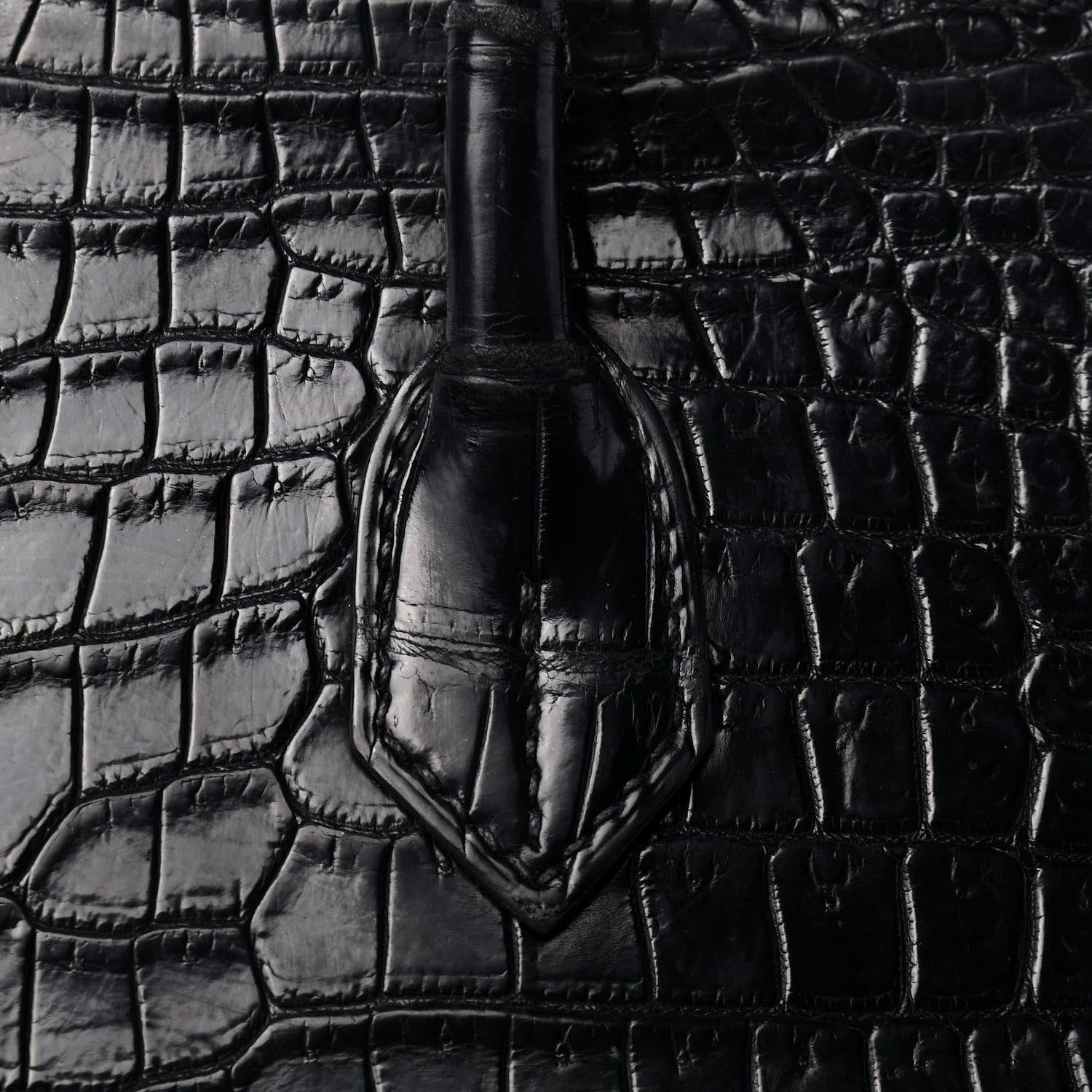 Hermes Matte Porosus Crocodile Birkin 35 Black 8 of 31