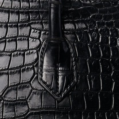 Hermes Matte Porosus Crocodile Birkin 35 Black 8 of 31