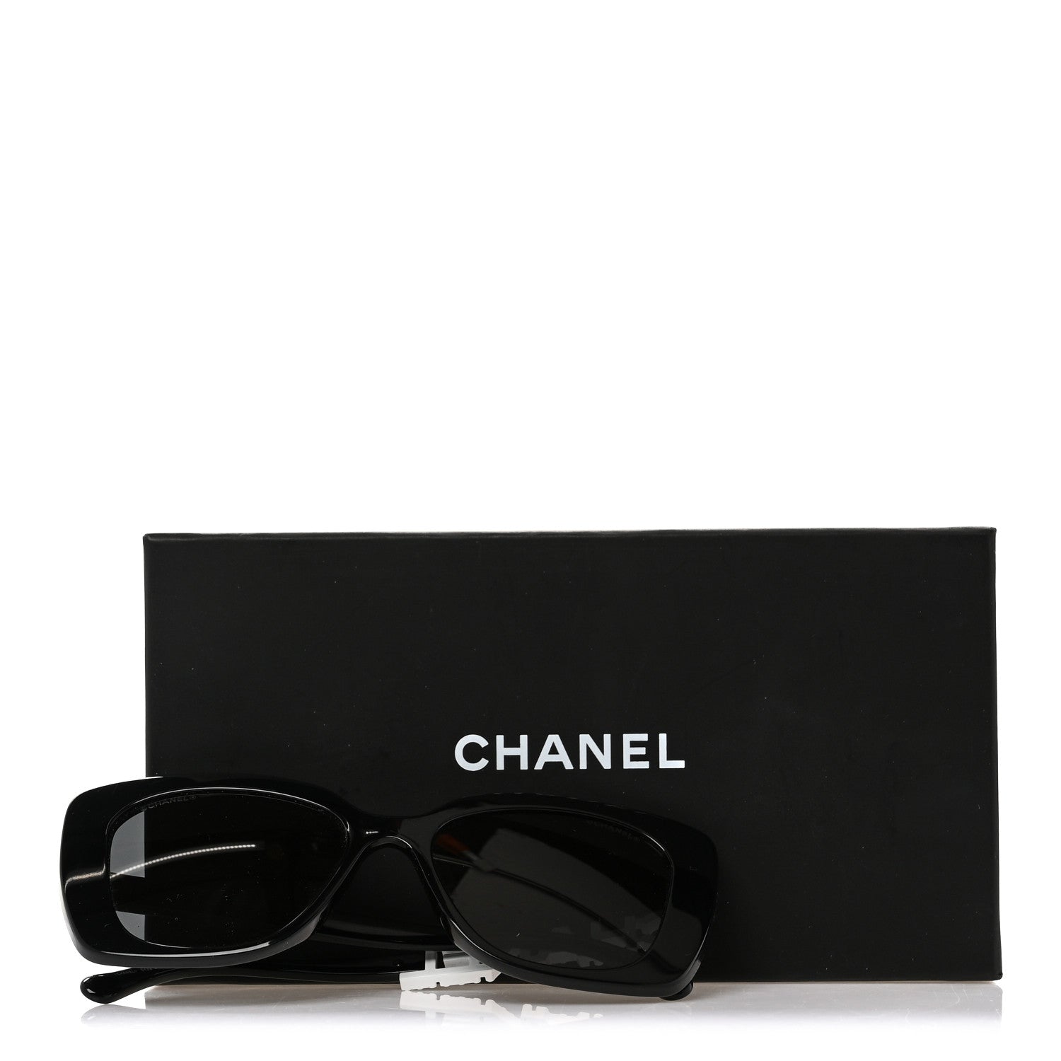 Chanel Acetate Strass Square Sunglasses 5422-B-A Black White