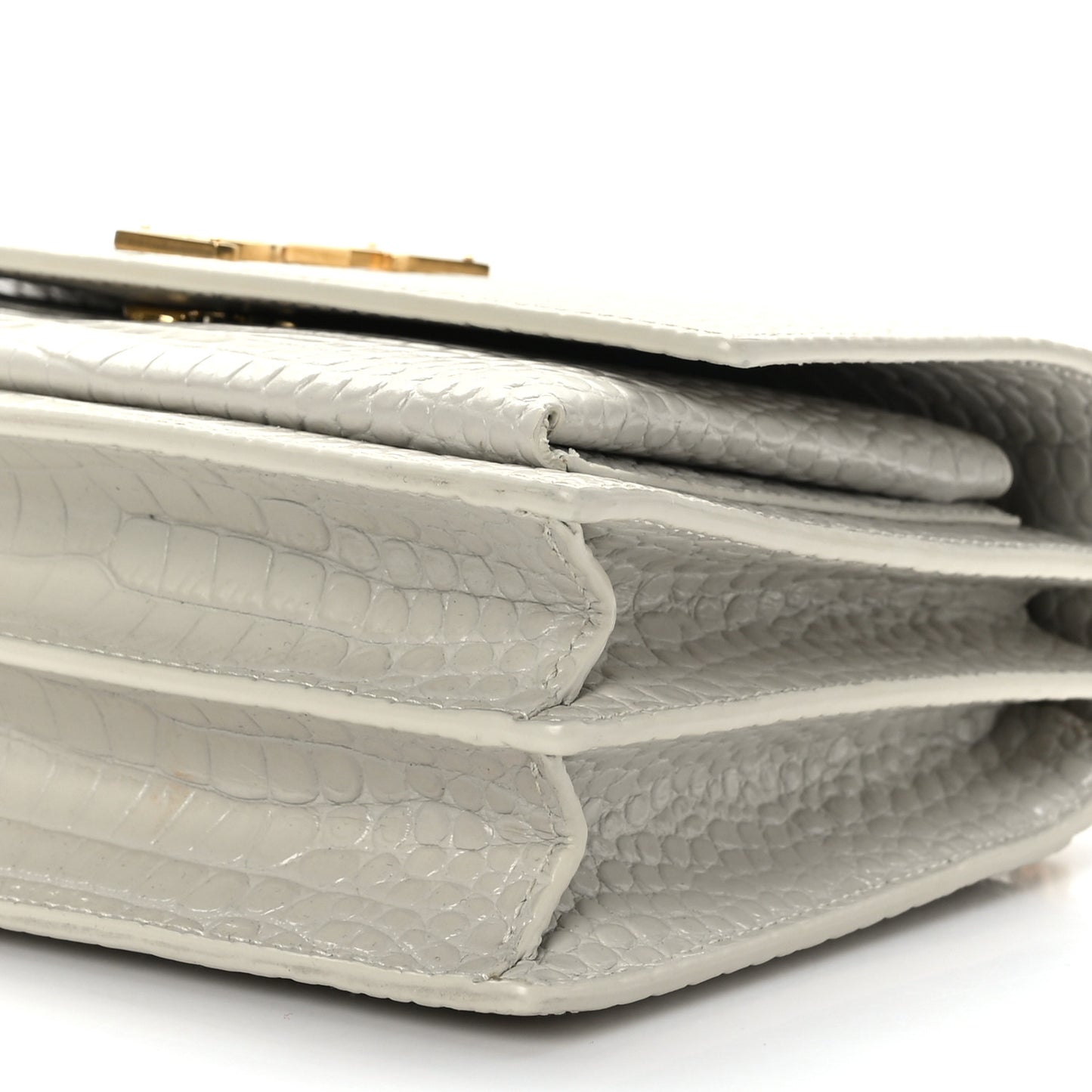 Calfskin Crocodile Embossed Medium Monogram Sunset Blanc Vintage