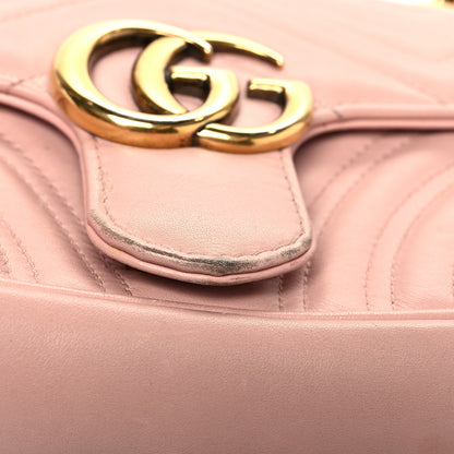 Gucci Calfskin Matelasse Mini GG Marmont Shoulder Bag Perfect Pink 10 of 12