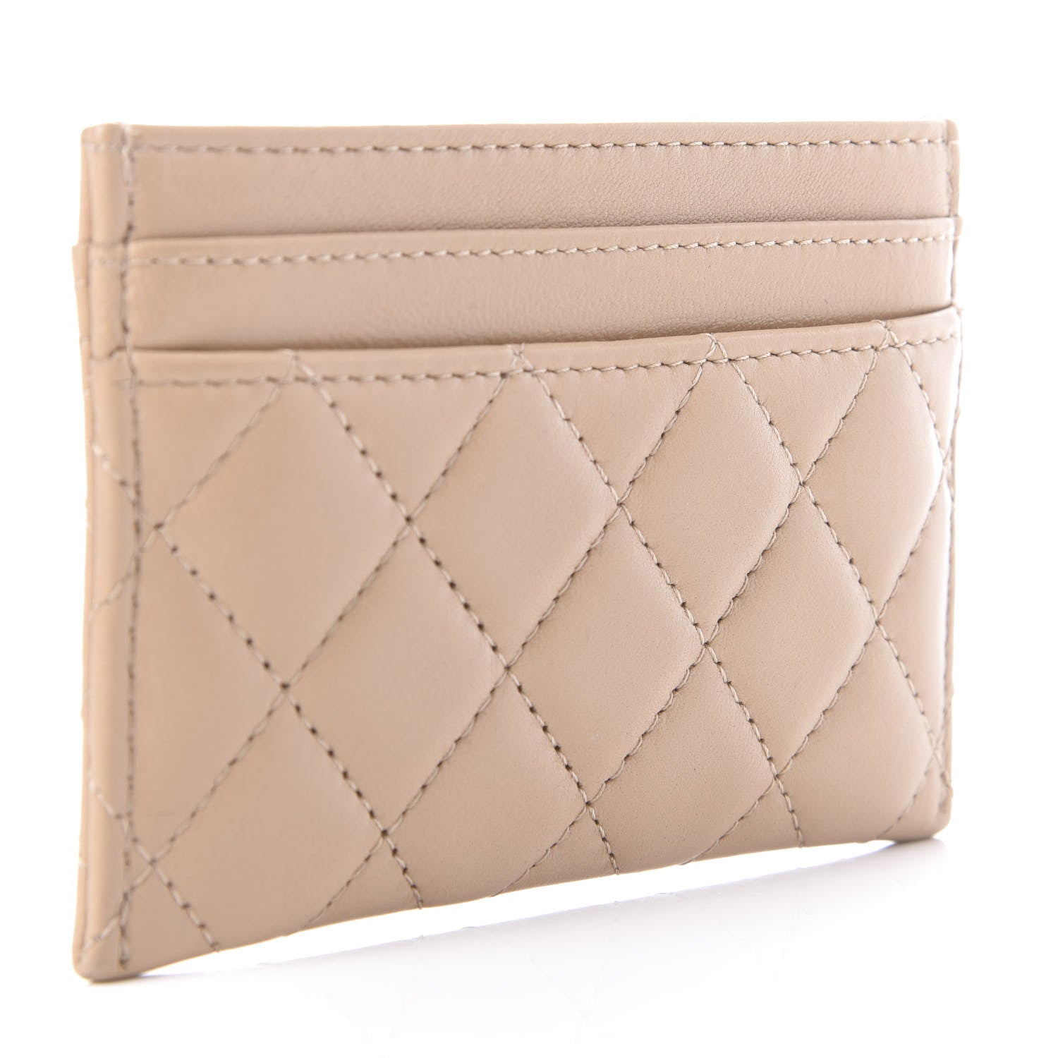 Chanel Lambskin Quilted Boy Card Holder Beige 3 of 8