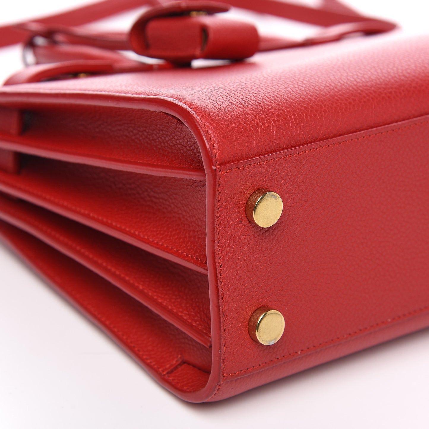 Grained Calfskin Nano Sac De Jour Lipstick Red