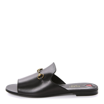 Gucci Malaga Kid Horsebit Slide Sandals 40.5 Black 1 of 10
