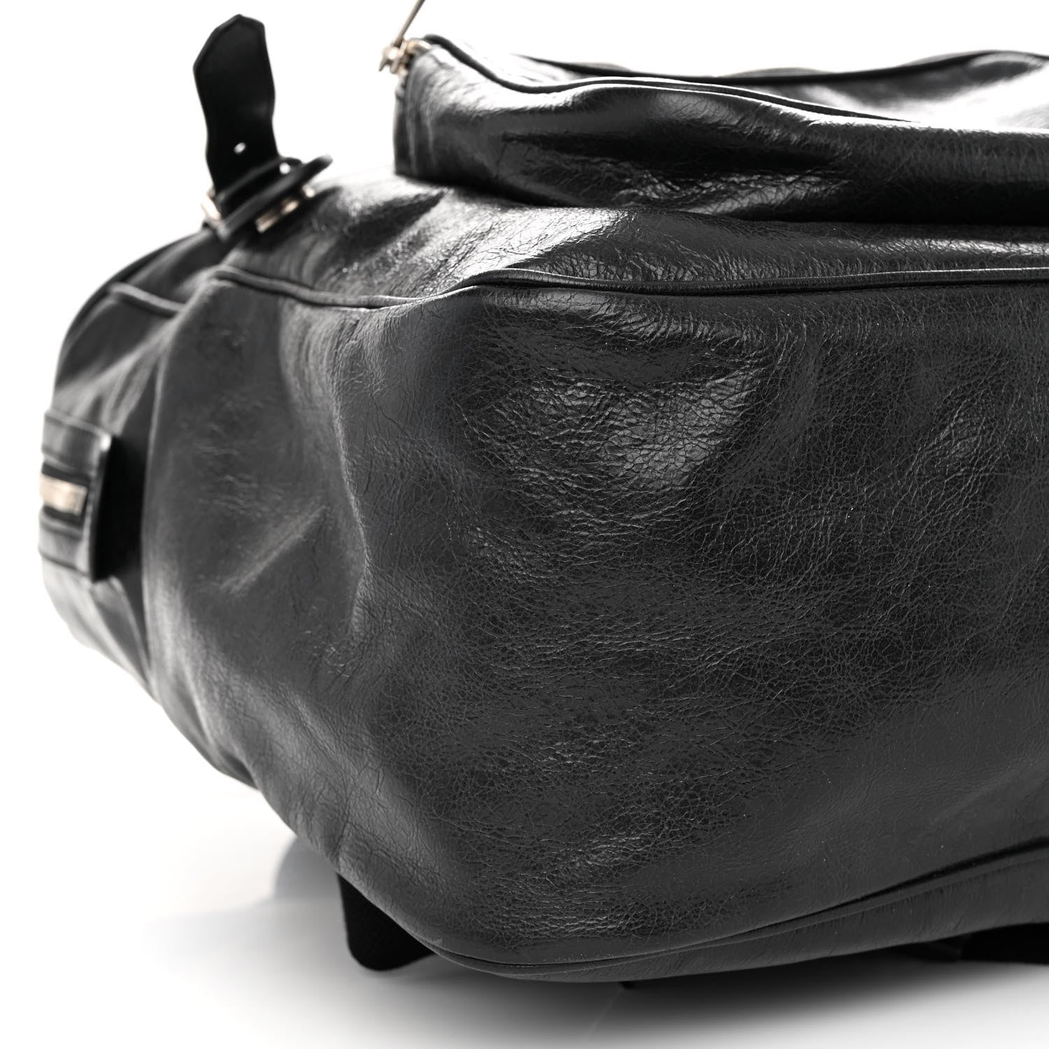 Gucci Fluffy Calfskin Mesh Nylon Medium Morpheus Double Buckle Backpack Black 8 of 9