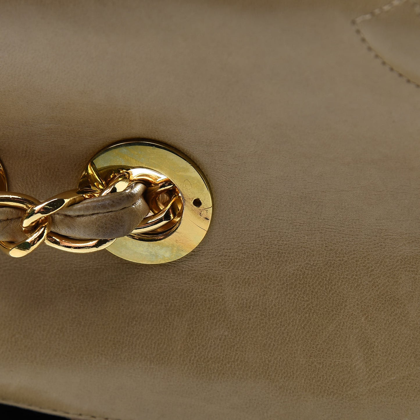 Lambskin Quilted Maxi Single Flap Dark Beige