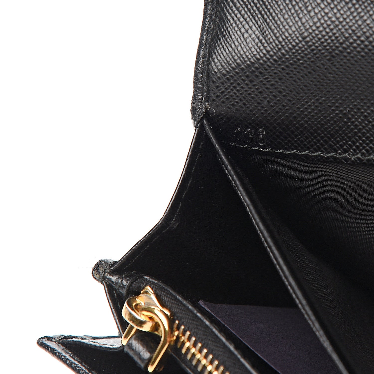 Prada Saffiano Metal Continental Flap Wallet Black 6 of 6