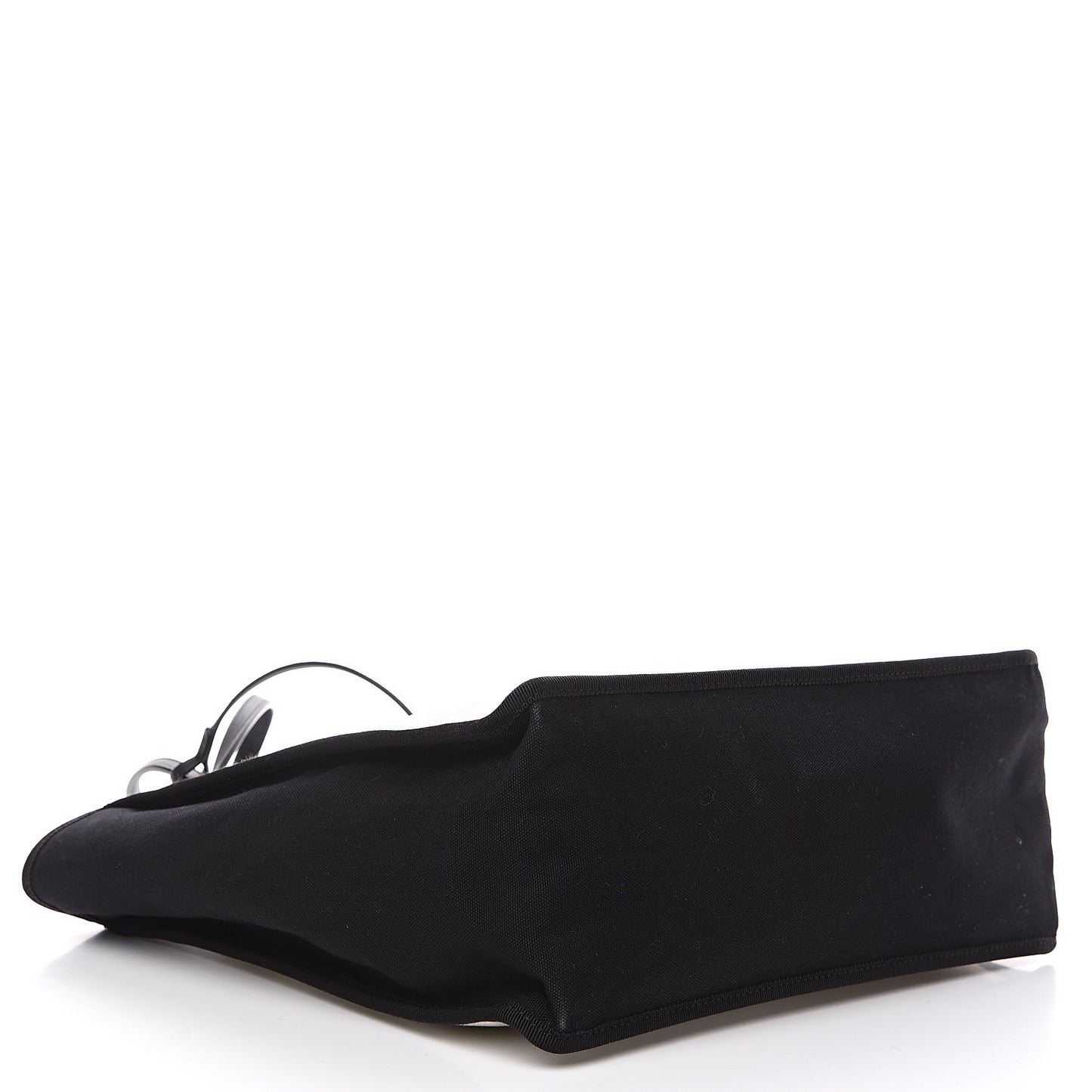 Canvas Calfskin Let's Demonstrate Small Tote White Black
