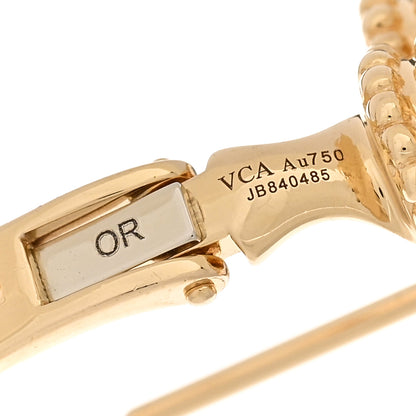 Van Cleef & Arpels 18K Yellow Gold Mother of Pearl Vintage Alhambra Earrings 4 of 5