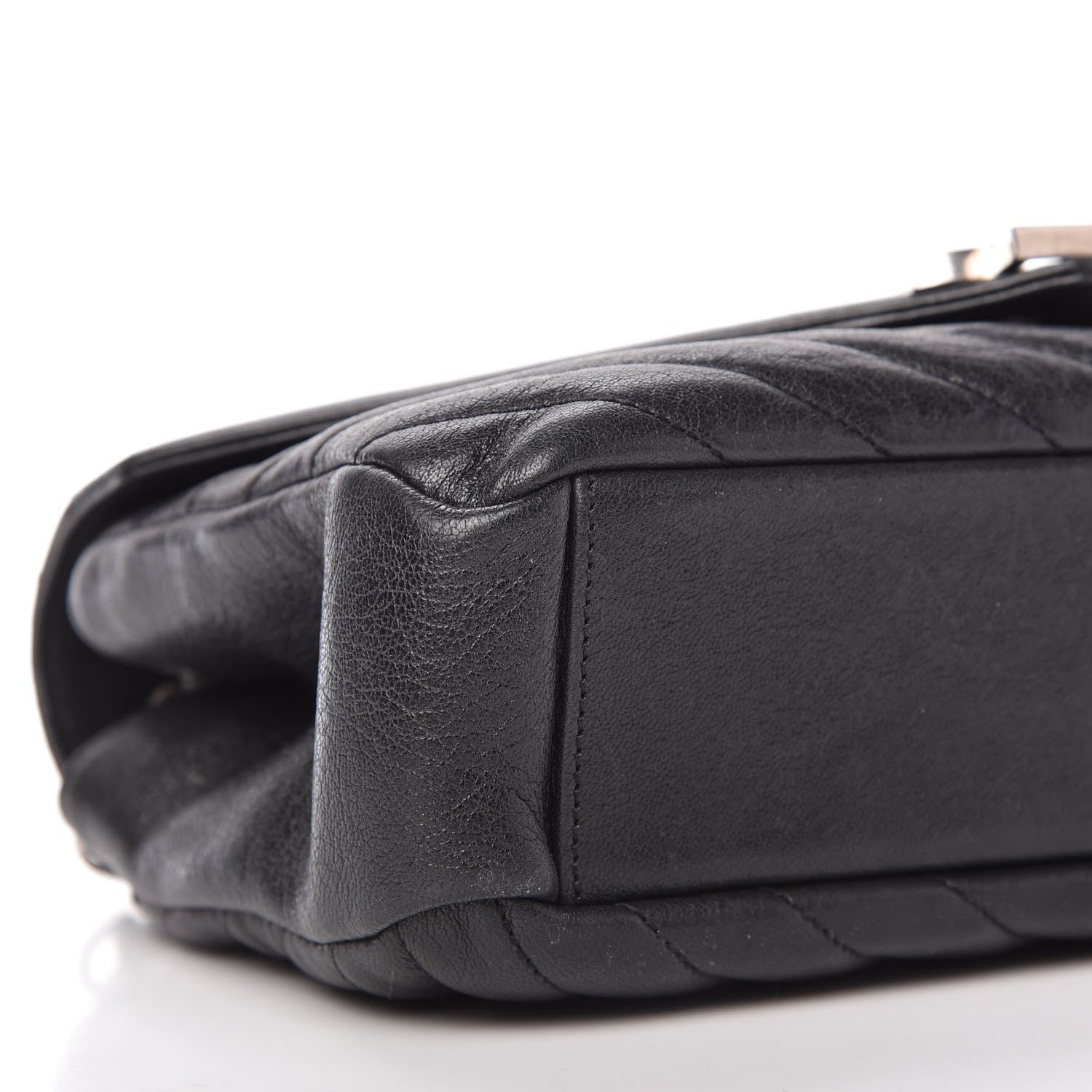 Saint Laurent Sheepskin Matelasse Medium Monogram College Punk Chain Satchel Black 6 of 9