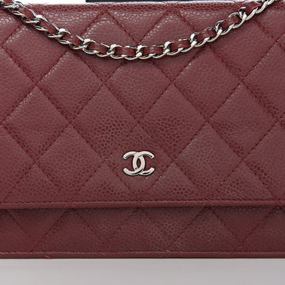 Chanel Caviar Quilted Wallet On Chain WOC Dark Red 14 of 15
