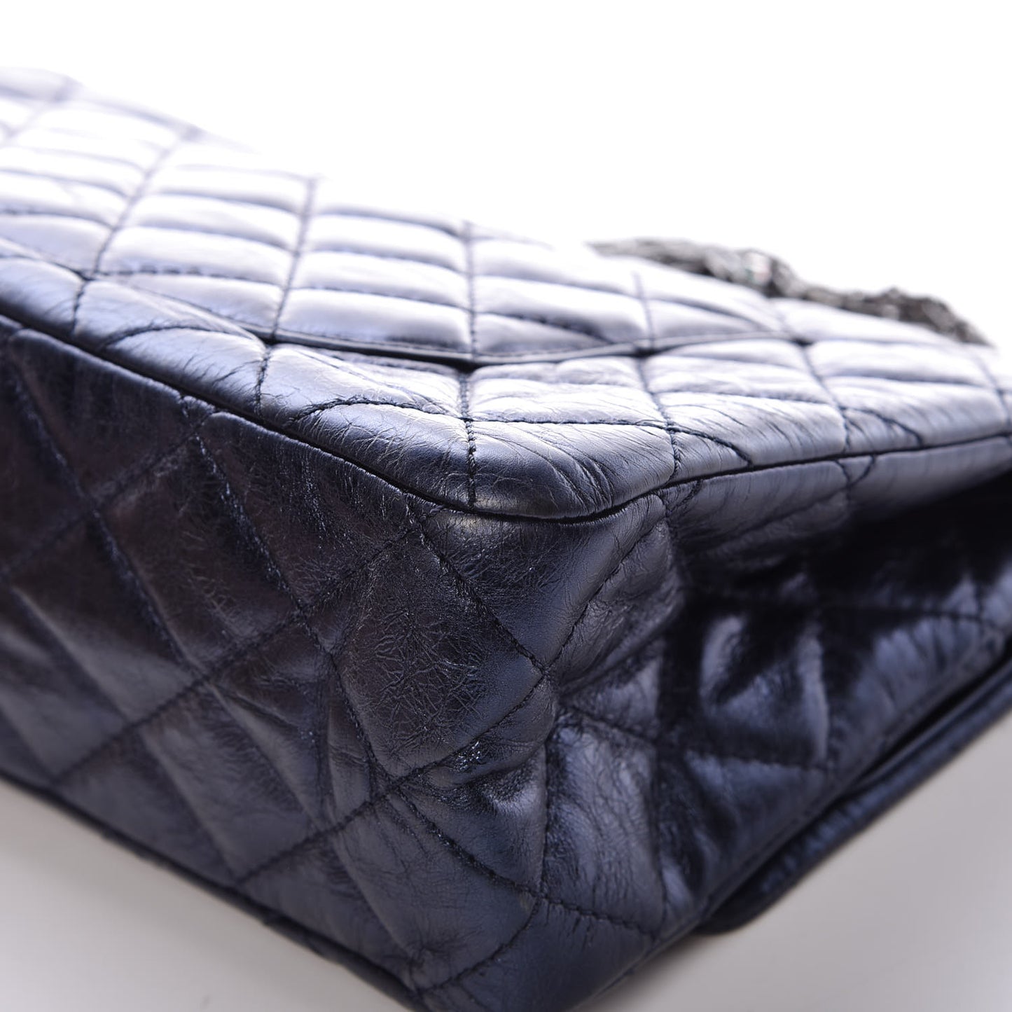 Metallic Aged Calfskin 2.55 Reissue Flap 227 Blue