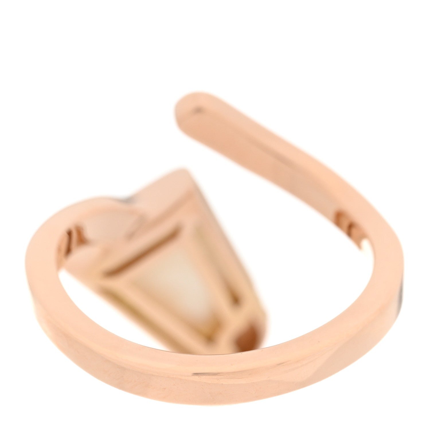 Bulgari 18K Rose Gold Diamond Mother of Pearl Gelati Ring 48 4.5 3 of 6