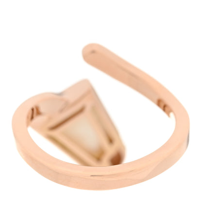 Bulgari 18K Rose Gold Diamond Mother of Pearl Gelati Ring 48 4.5 3 of 6